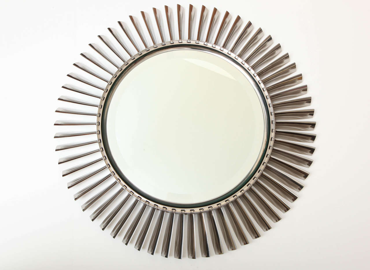 Large Mirror Made of Aluminum Airplane Fan Blades