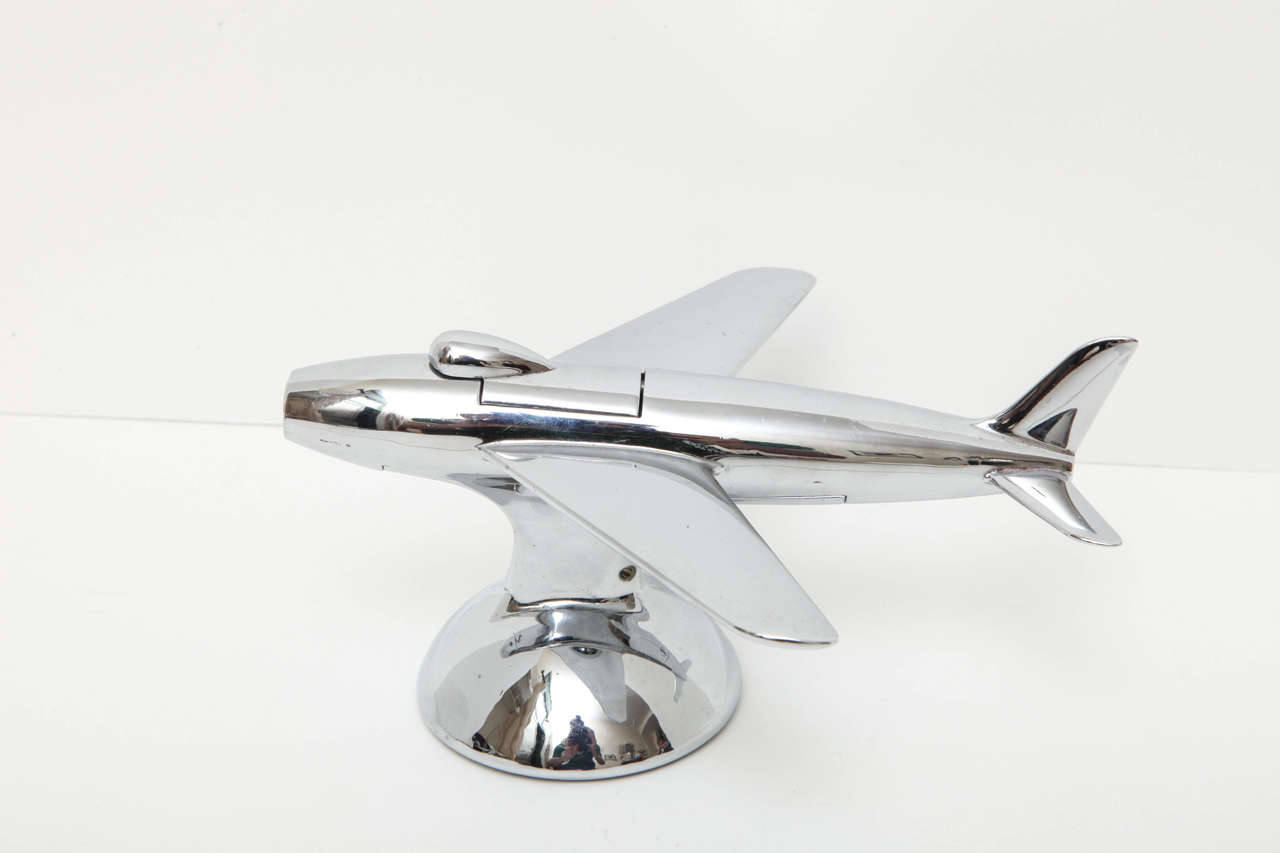 Dunhill Chrome Airplane Table Lighter at 1stdibs