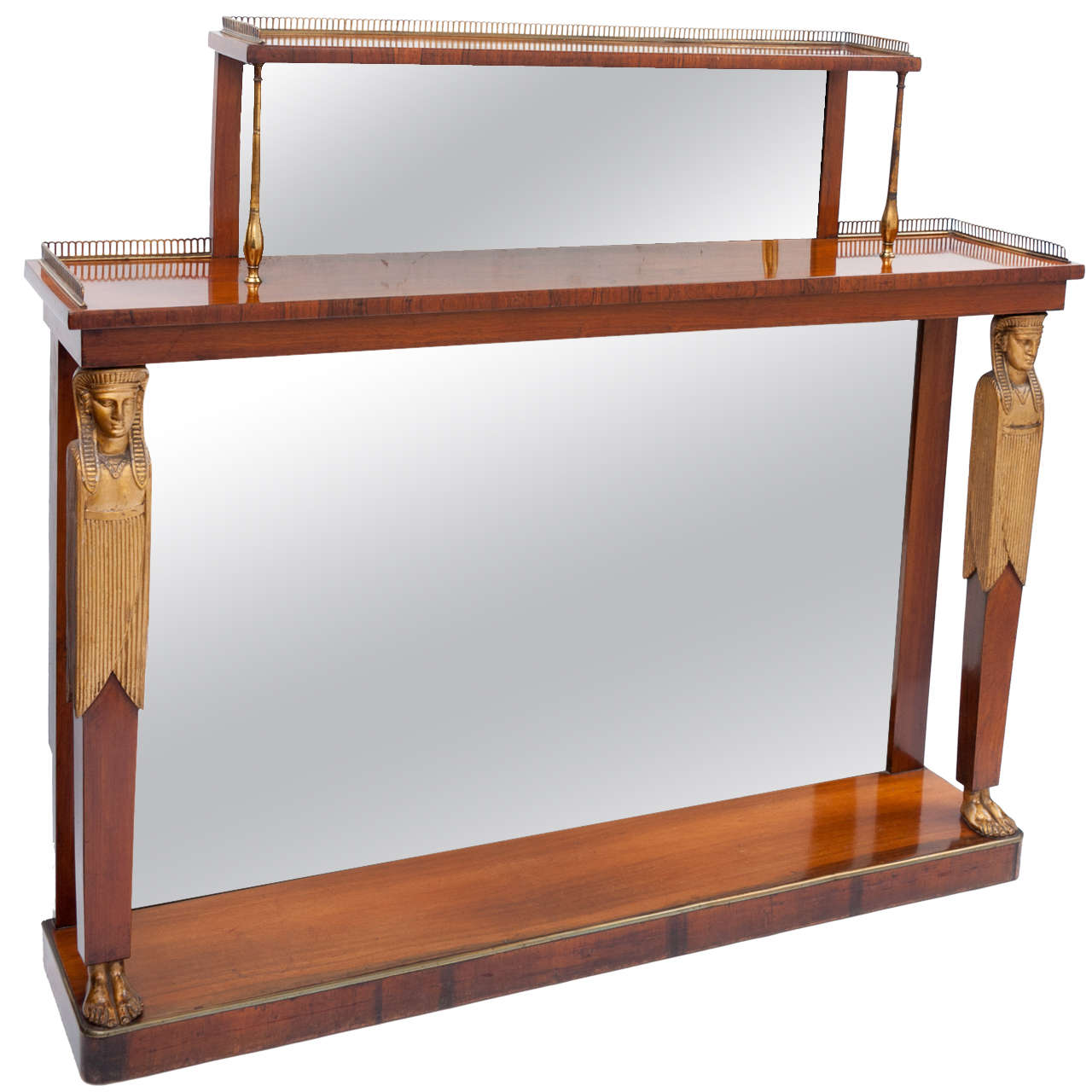 Regency Rosewood and Gilt Console Table For Sale