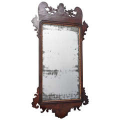 George II Mahogany Fretted wall Mirror