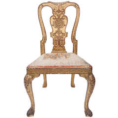 George I Style Gilt Wood and Gesso Side Chair 3