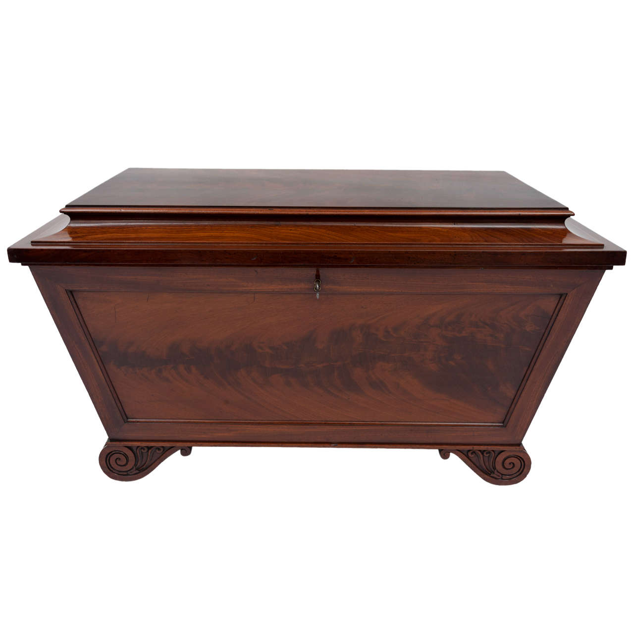 A Good Regency Mahogany Sarcophagus Shaped Wine Cooler For Sale