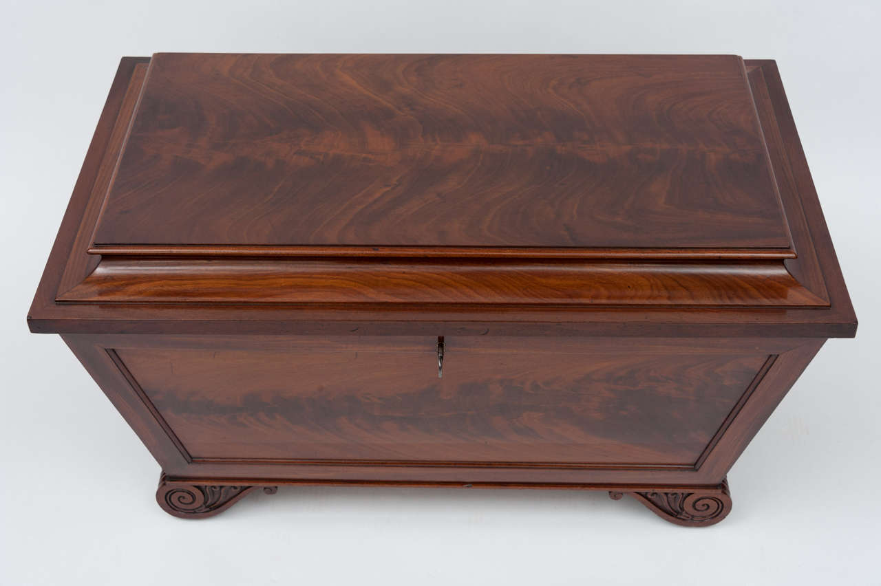 British A Good Regency Mahogany Sarcophagus Shaped Wine Cooler For Sale
