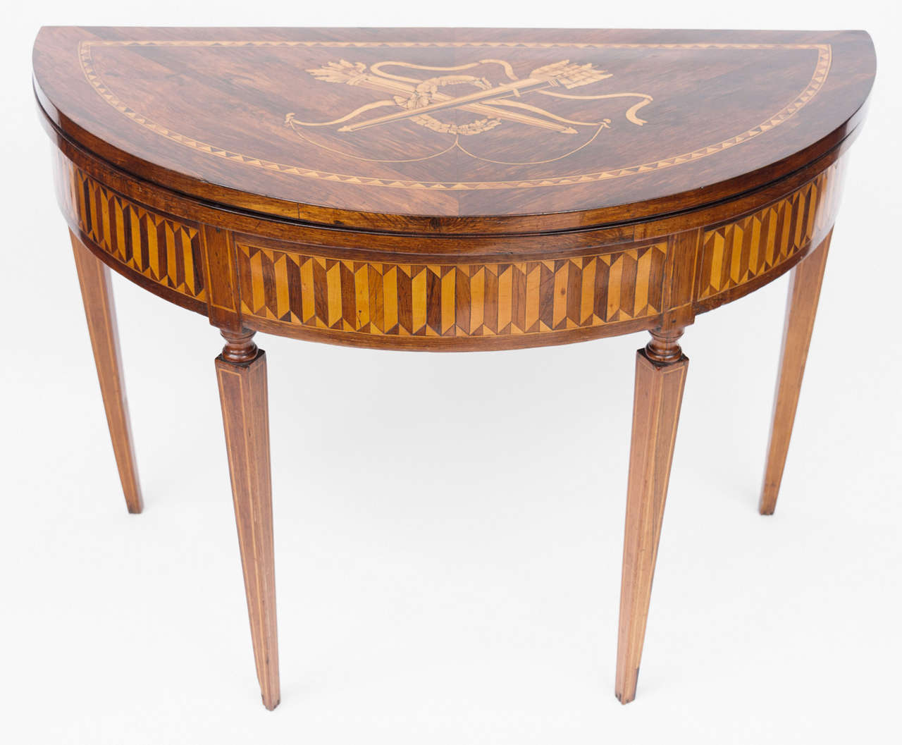 Early C19th Italian Demilune Card Table at 1stdibs