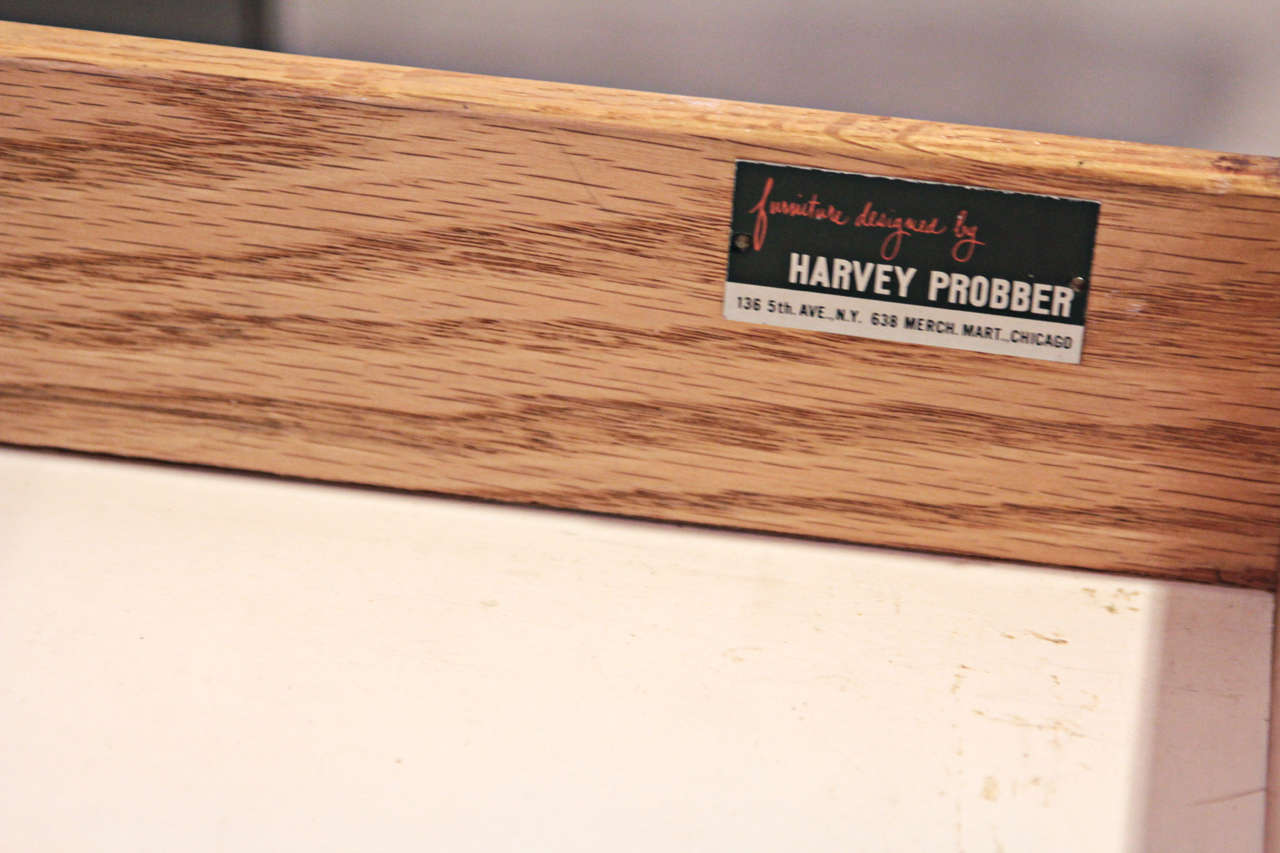 Brass Ebonized Walnut Sideboard by Harvey Probber