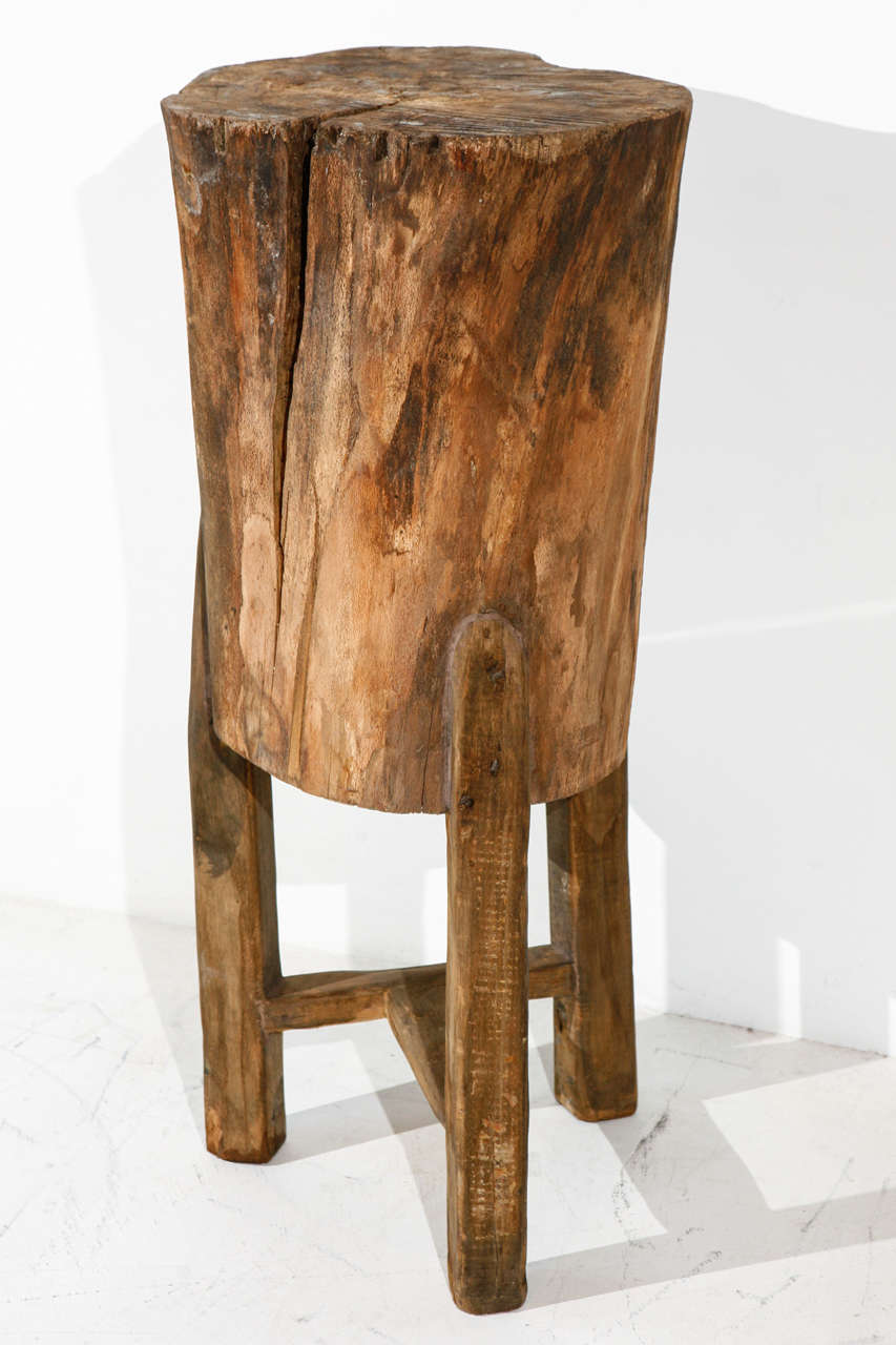Tall Rustic Italian Tree Stump Pedestal Side Table At 1stdibs