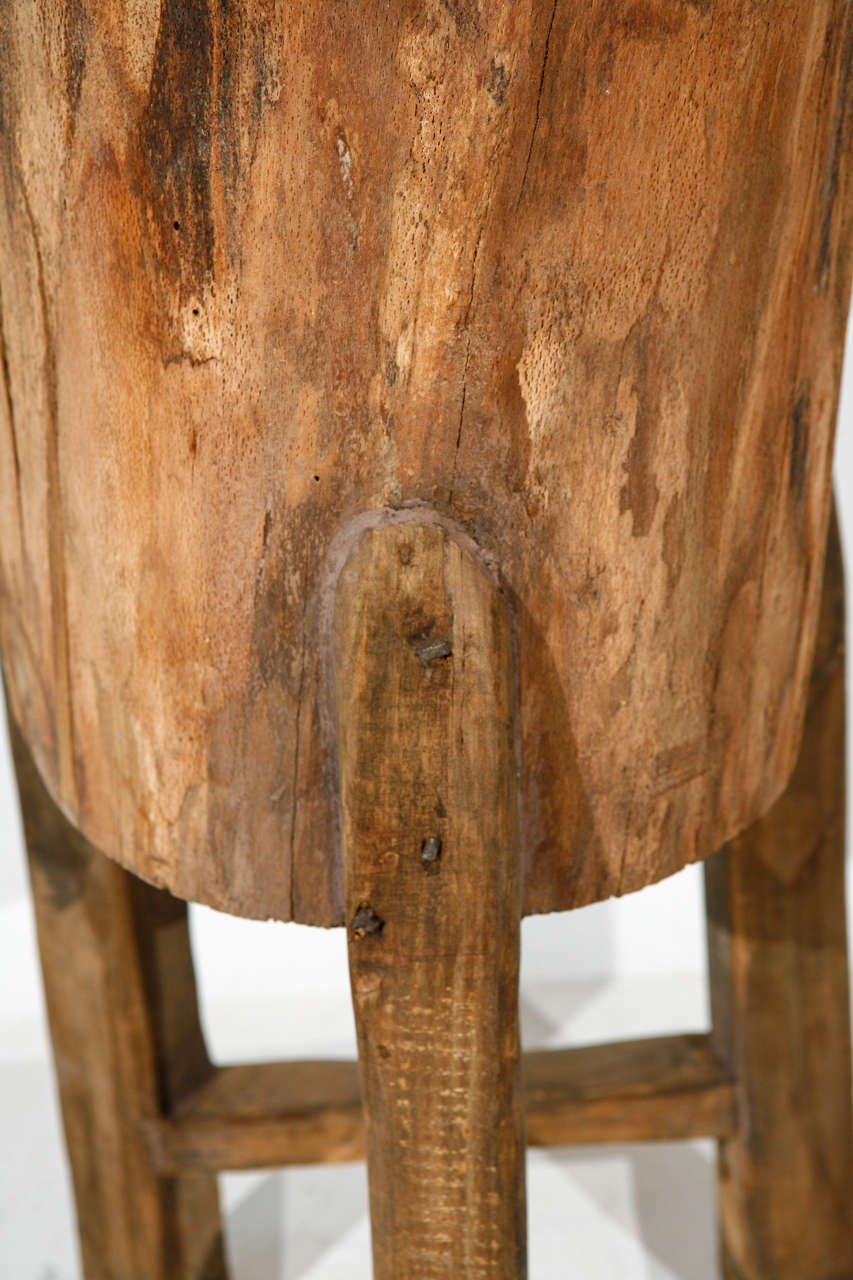 Late 20th Century Tall Rustic Italian Tree Stump Pedestal Side Table