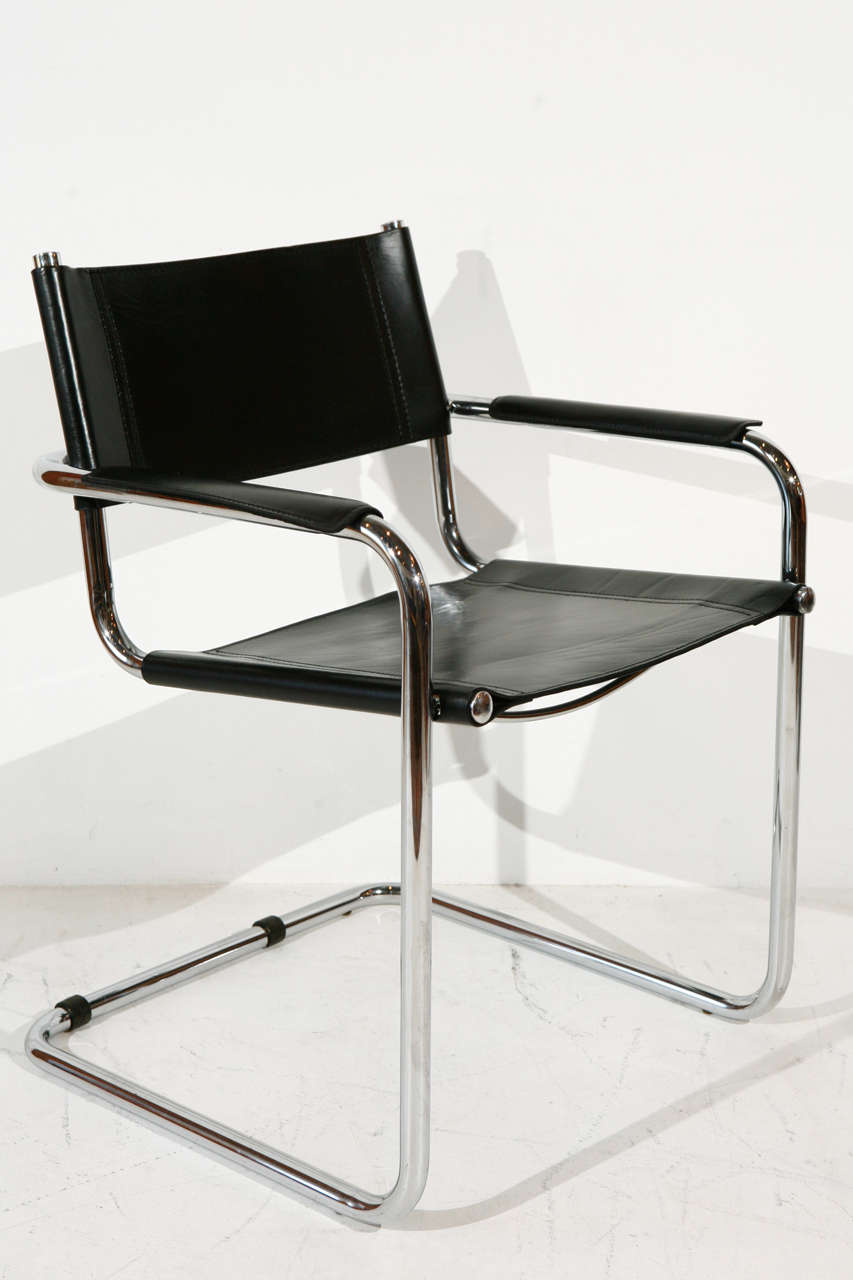 Set Of Six Steel Cantilever Dining Chairs In The Style Mart Stam Mid Century Modern Set Of Six Steel Cantilever Dining Chairs In The Style Mart
