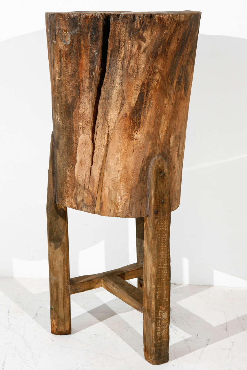 Tall Rustic Italian Tree Stump Pedestal Side Table at 1stDibs