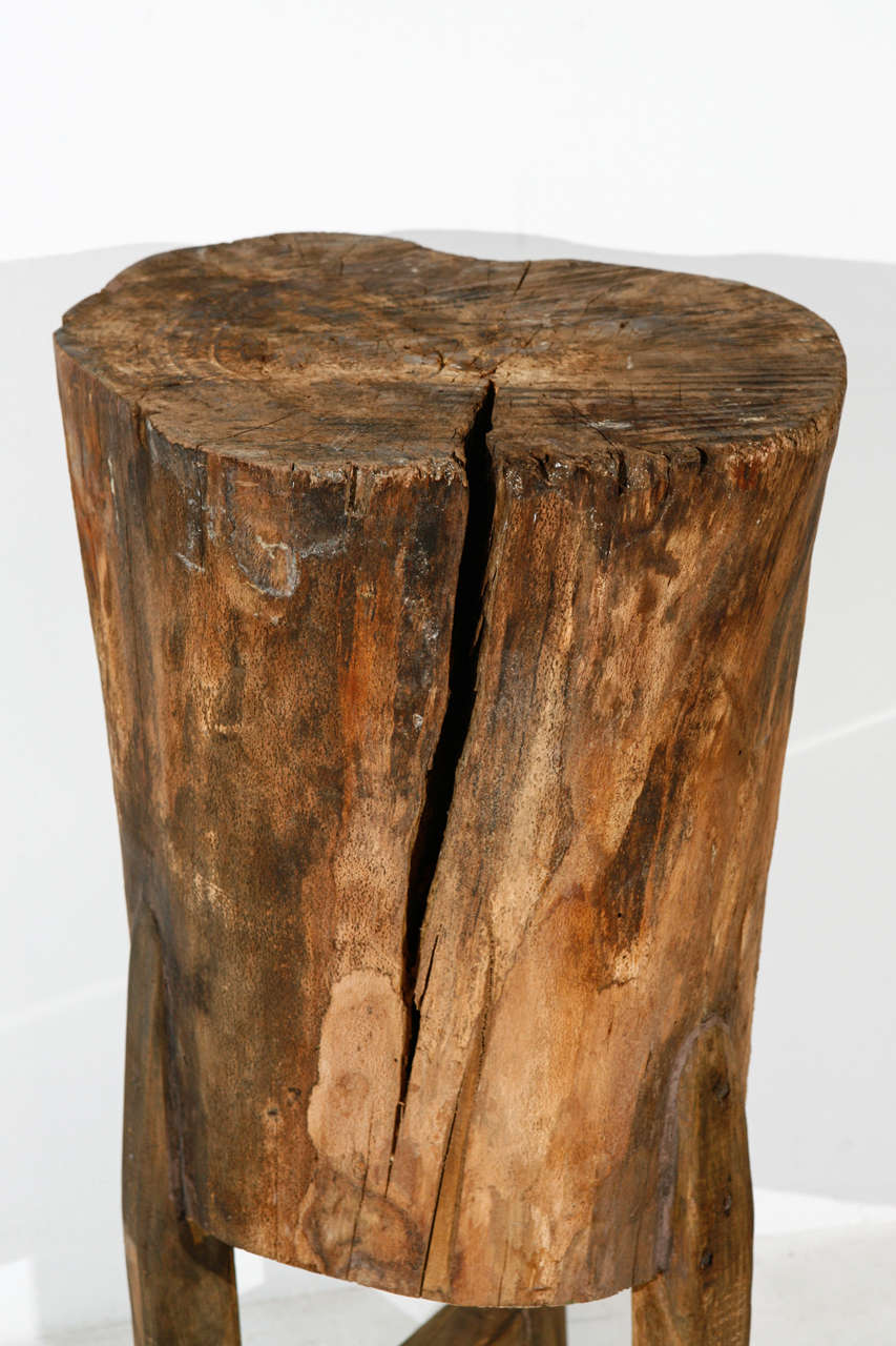 Tall Rustic Italian Tree Stump Pedestal Side Table at 1stdibs