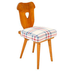 American Milking Stool with Upholstered Seat