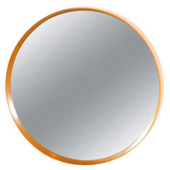 Italian Wood Framed Round Wall Mirror | Small