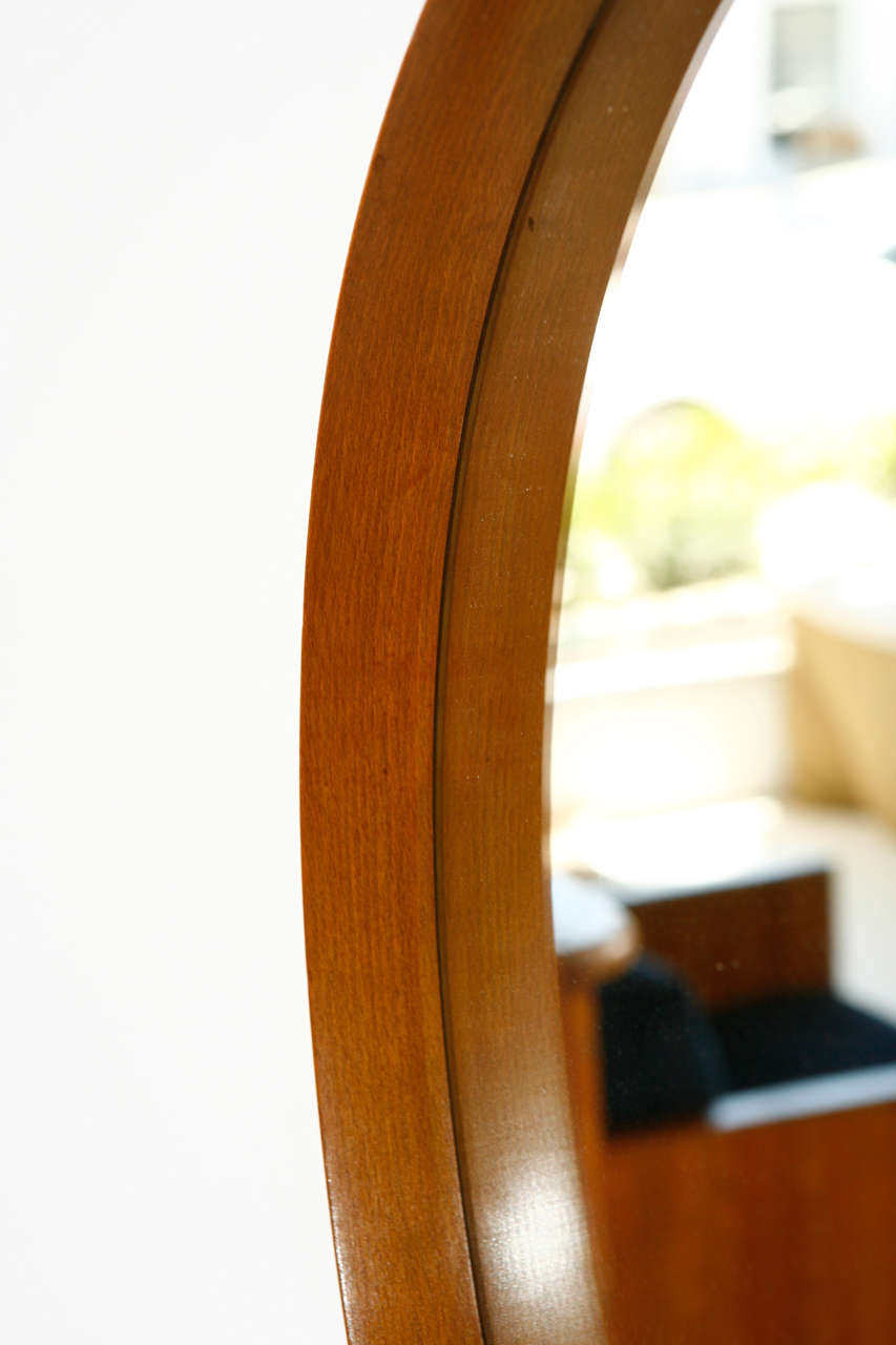 Italian Wood Framed Round Wall Mirror Small at 1stDibs