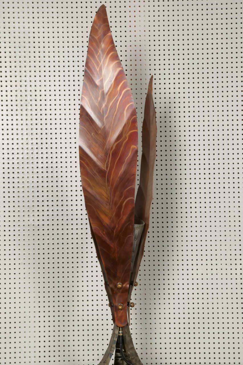 Copper Unusual Leaf Lamp