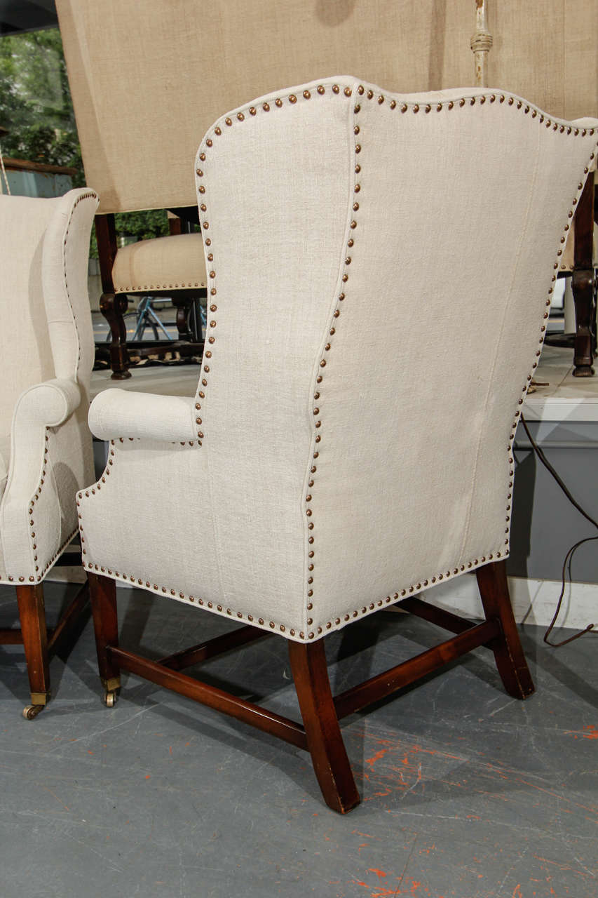 pair wingback chairs 1