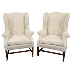 pair wingback chairs