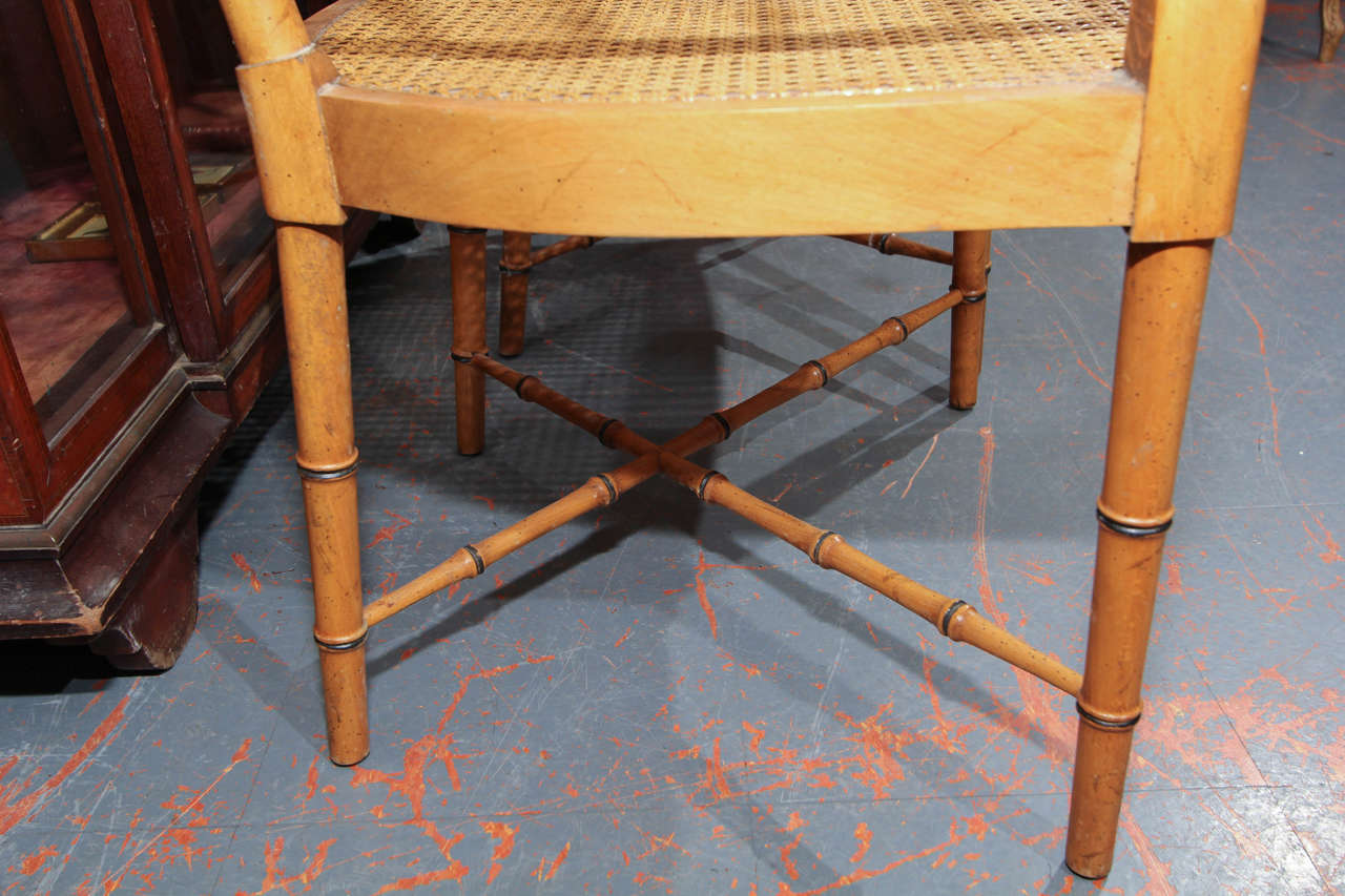 Mid-20th Century Set of 4 Mid Century Faux Bamboo Chairs