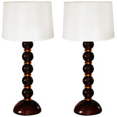 Pair Of Venetian Ball Lamps