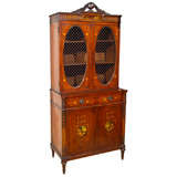 Walnut Breakfront with Painted Cartouches