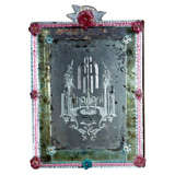 Pink and Blue Venetian Mirror