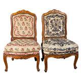 Pair Louis XV Style Needlepoint Upholstered Chairs