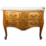 French Walnut Two Drawer Chest with Marble Top