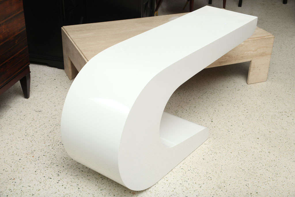 A Pierre Cardin White Laquer Waterfall Console 2