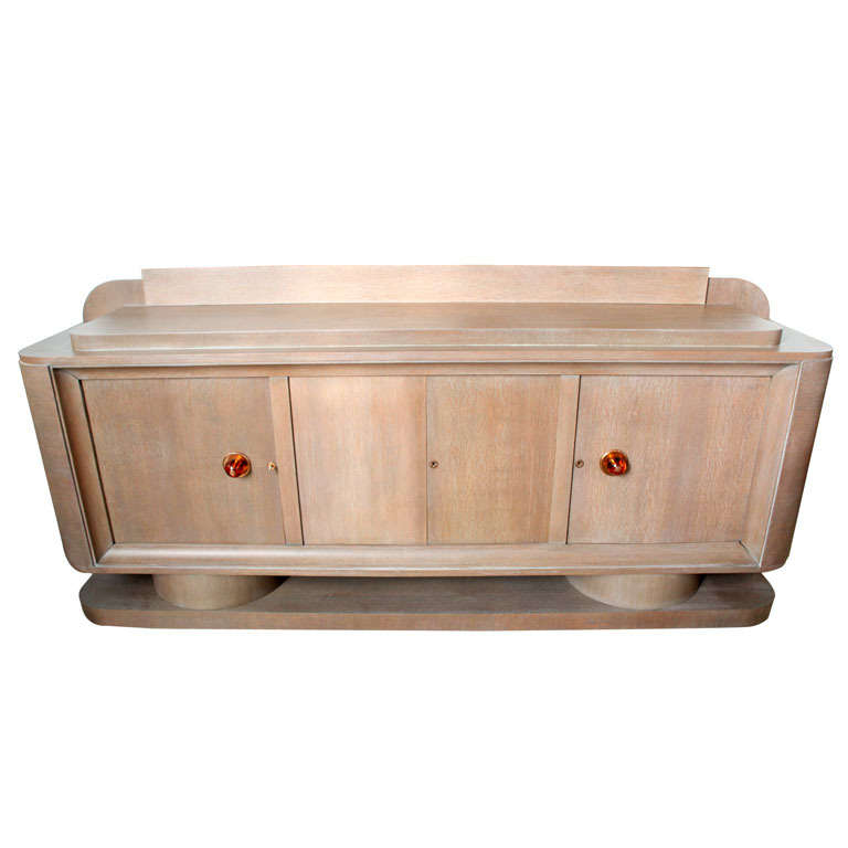 French Limed Oak Sideboard, Manner of Adnet For Sale