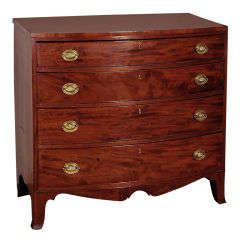 Pennsylvania Mahogany Bow Front Four Drawer Chest