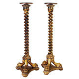 Pair of Lion Paw Torcheres