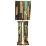 Fabulous  70's Brass and Wood Table Lamp by C Jere