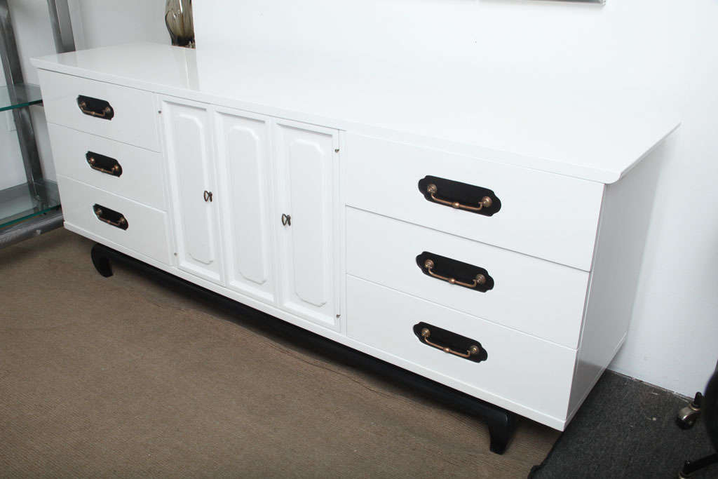 American Bewitched White & Black Lacquered Buffet