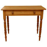 English pine side table with turned legs