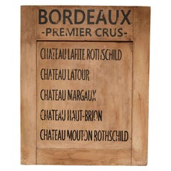 Bordeaux Wine menu on Painted Panel