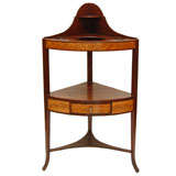 Bird's Eye Maple and Mahogany Federal Period Corner Wash Stand