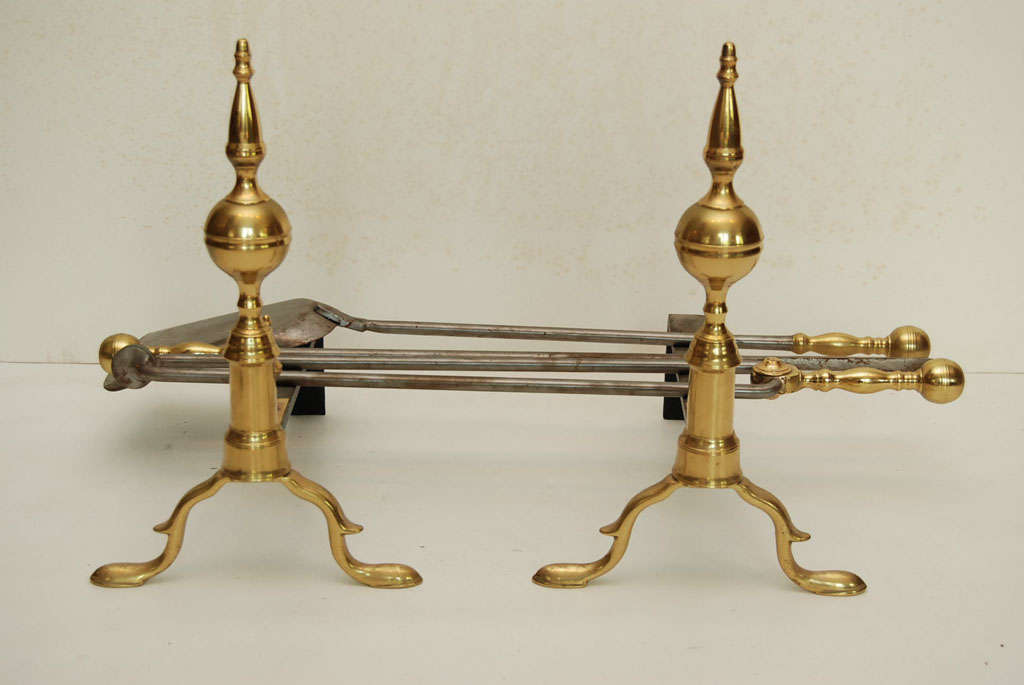 Brass  Fireplace Set  Made for Williamsburg Museum Reproductions 2