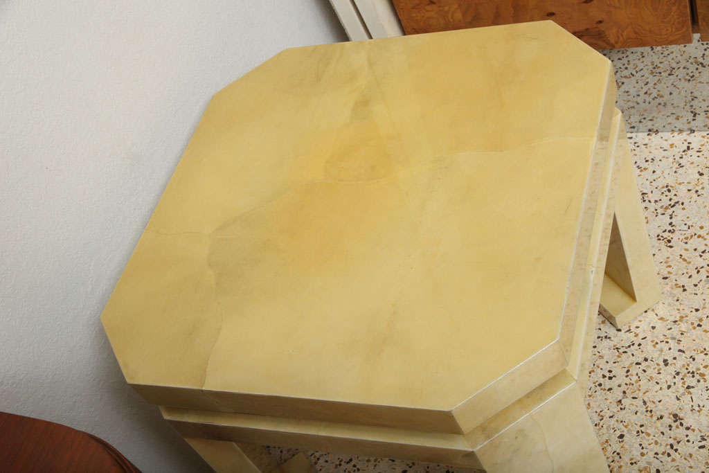 Late 20th Century Large Enrique Garces White Parchment End Table