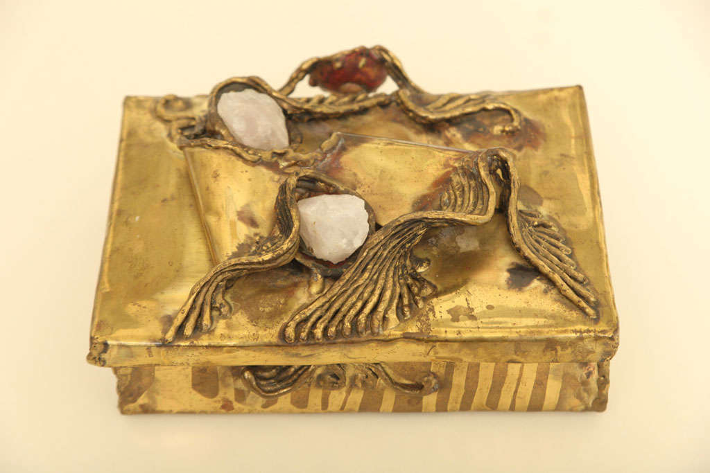 Interesting and Intriguing Brazilian Brass And Quarts Box