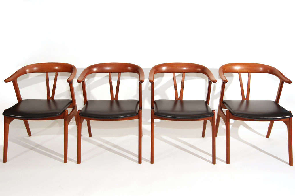 Sculpture or dining chair? These could be either. Made in Norway by Bruksbo, these chairs offer a high comfort level to match their looks. Bruksbo was established in 1941 and is still producing high end scandinavian furniture today.