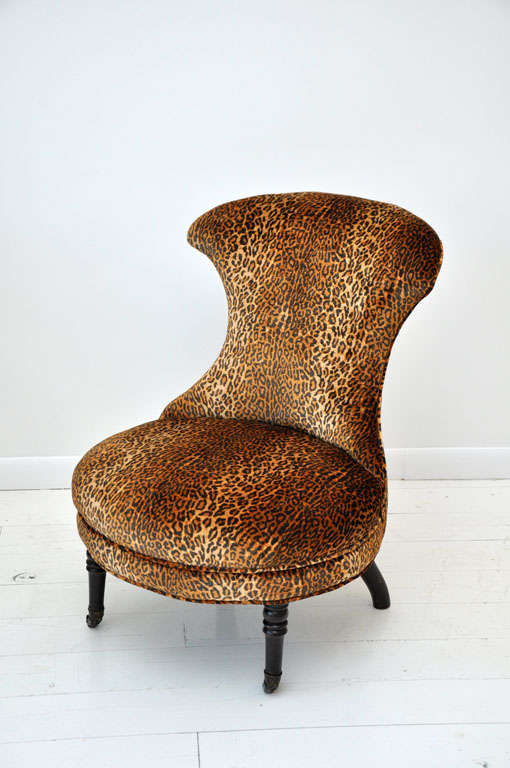 American Victorian Leopard Slipper Chair