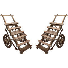 Antique Pair of French Vineyard Carts