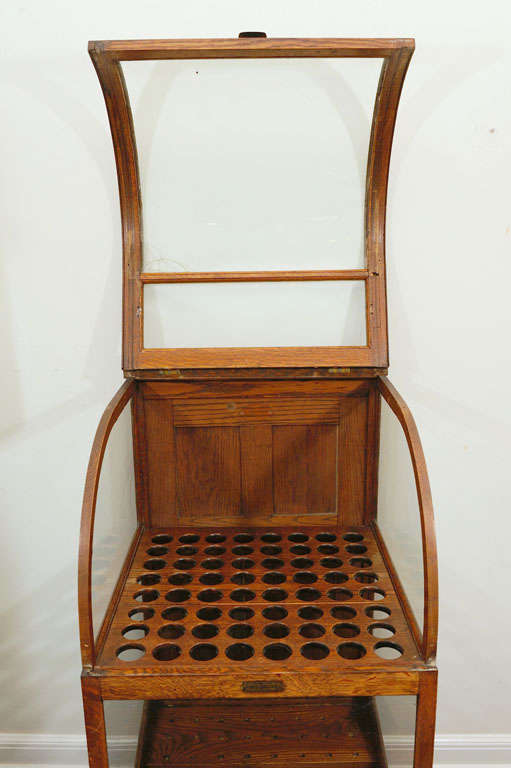 Early 20th Century Oak and Glass Cane Stand By Jones Bros. & Co. 2