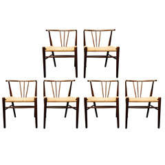 A Set of Six "Wishbone" Chairs after Hans Wegner
