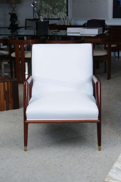 Mid-20th Century Fine Italian Mahogany Modern Armchair, Manner of Ponti