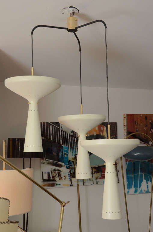 Italian Chandelier by Stilnovo In Excellent Condition In Sag Harbor, NY