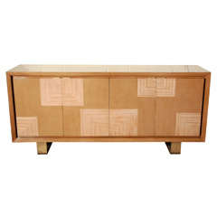 Walnut Buffet  or Sideboard with Zebra Wood Veneer