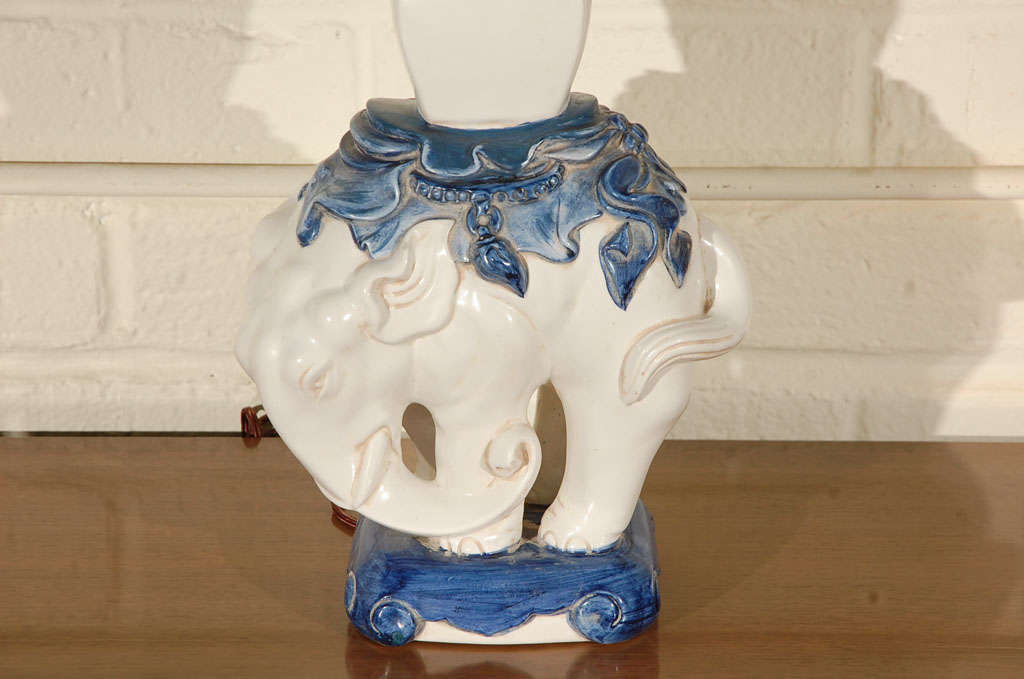 Ceramic Elephant Table Lamp by Bitossi