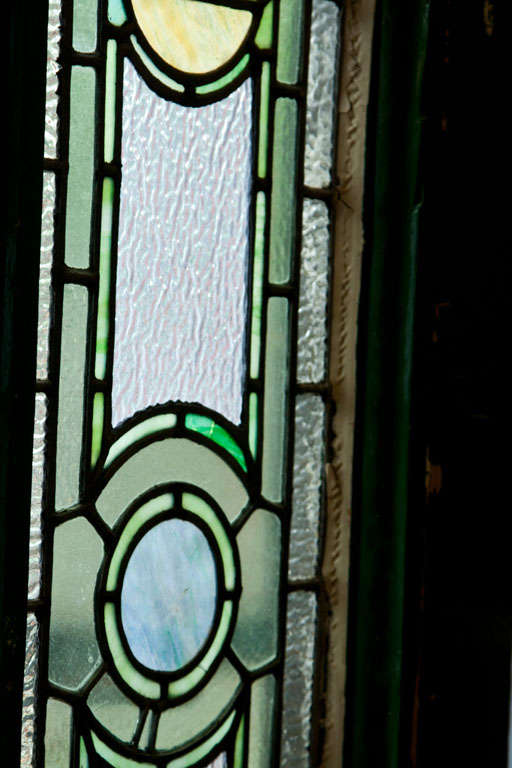 20th Century Antique Arch Top Stain Glass Window
