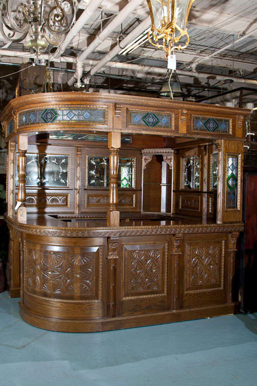 Vintage English Oak Corner Pub Bar at 1stDibs antique pub bar