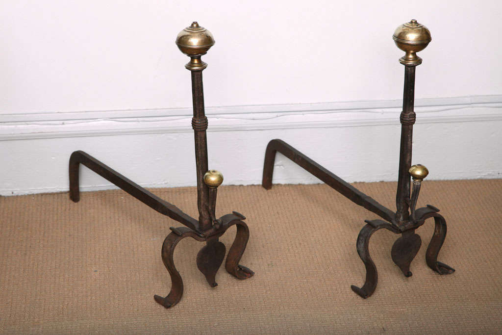 Pair of 19th Century Baroque Andirons